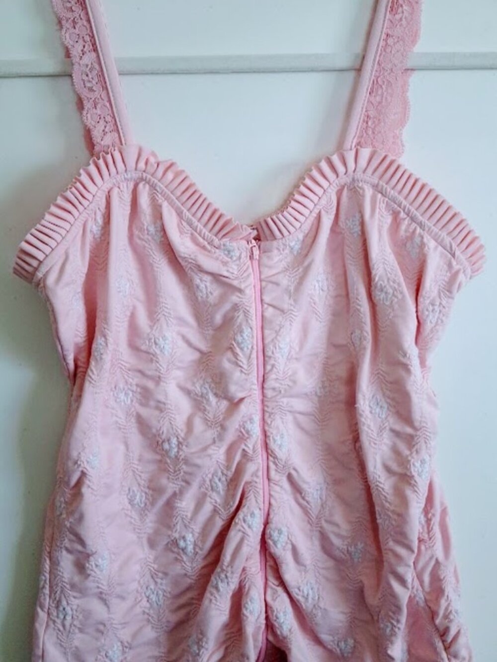 Vintage Rayure Paris Pink Popcorn Plissé Camisole Y2K Coquette Made in France 44